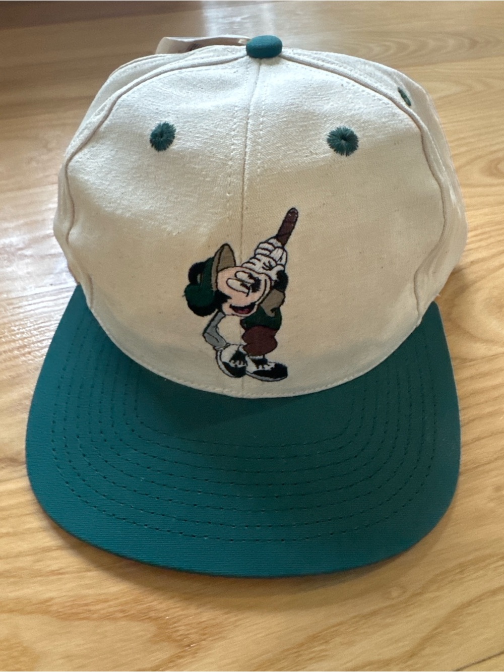 NWT Vintage Disney Mickey Mouse Golf Strapback Hat Green White Cap